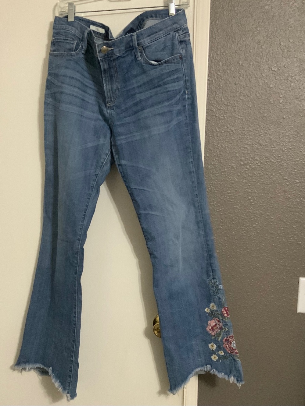 DRIFTWOOD Blue Embroidered Flare Jeans